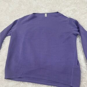 Lululemon Size 4 Purple Drapey Softstreme Off-The-Shoulder Long-Sleeve Shirt